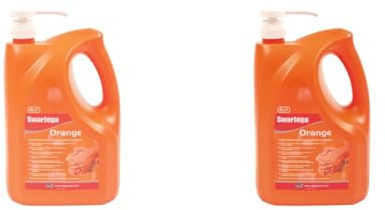 Swarfega Orange Hand Wash, Solvent-Free Heavy Duty Hand Cleaner with Natural Scrub and Moisturisers, Gentle on Skin 4L Cartridge (Pack of 2)