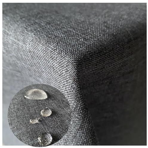 Hochwertige Tischdecke Stofftischdecke In und Outdoor Leinenlook wasserabweisend schmutzabweisend wetterfest Gartentischdecke Tafeldecke Tischtuch (Dunkelgrau, Eckig 110x220cm)