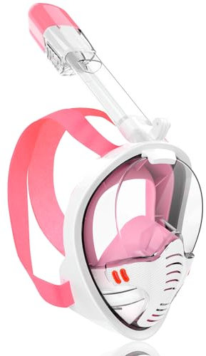 AKOFIC Schnorchelmaske Erwachsene Kinder Vollmaske, 180-Grad-Sicht Tauchmaske Vollgesichtsmaske Sportkameras Kompatible, Lecksicherung Tauchermaske Vollmaske, Antibeschlag Snorkeling Mask