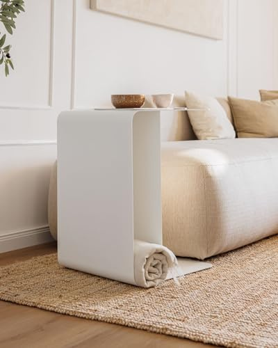 Metallbude Beistelltisch Cosmo Weiß - Moderner Couchtisch aus Metall - Kratz-, Stoß- & Schlagfest - 60x40x44 cm