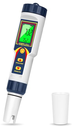 CIZTADA pH Meter for Water 4 in 1 pH EC TDS Temp Meter for Hydroponics PPM and EC Water Tester Digital pH PPM Meter for Nutrients Growing Hydroponics Gardening DWC hydroponics System