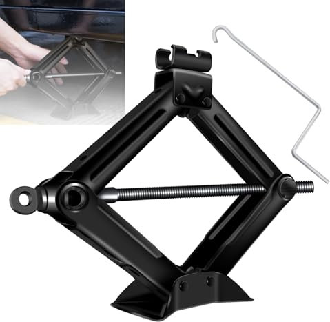 Notfall-Set Scherenwagenheber 2T mit Handkurbel – Leicht transportabel, max. Höhe 115-390cm– Ideal für Reifenwechsel & Reparaturen an PKW, SUV, MPV