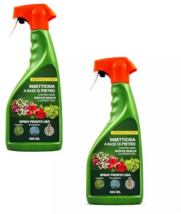 AGRI-CULTURA® | 2 x Piretro Insetticida per Piante Naturale Pronto Uso | Elimina Afidi, Mosca Bianca, Moscerini E Lepidotteri | Rapida Azione Abbattente Efficace Su Tutti i Tipi Di Piante Ornamentali