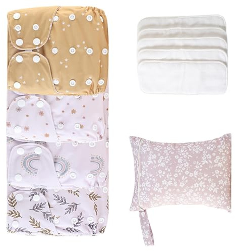 Tygblöjor avsedda för spädbarn 4X absorberande andningsbara inlägg | Liten Andningsbara Liner, Vattentätt Överdrag, 1 Våtpåse, Unisex, Tvättbara Blöjor, Absorberande Andningsbart Överdr