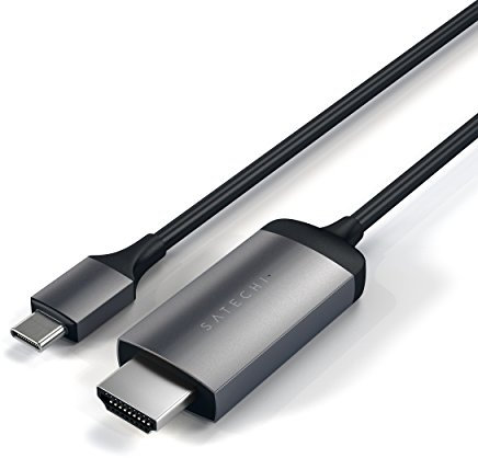 SATECHI Aluminium USB-C auf HDMI Kabel, 4K 60Hz, für MacBook Pro, Air M2, M1, iPad Pro, Air M2, M1, Mac Mini M2, iMac M1 (Space Grau)