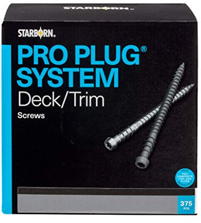 Pro Plug System Screws -Stainless Steel Type 316, #10 x 2-1/2, Star Drive, 375 Pieces for 100 sq ft of Decking or 250 Lineal Feet of Trim
