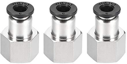 sourcing map Lot de 3 raccords pneumatiques droits femelles pour raccord de tube 6 mm OD x 1/4 NPT femelle