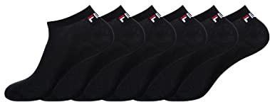 FILA Calzini Uomo, morbido, set di 6 Calze Sportive Uomo, resistenti, rete traspirante, Nero, Taglie 43/46