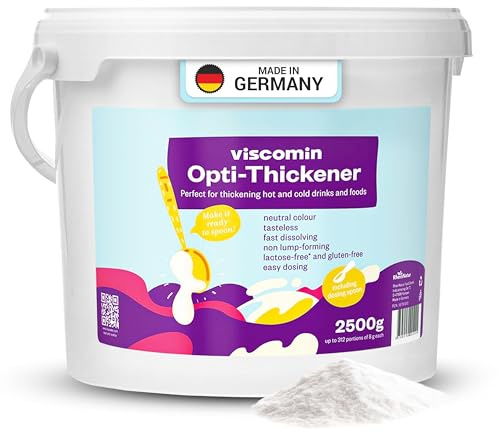 RheinNatur Viscomin Poudre Épaississante 2,5 kg – Poudre épaississante pour boissons et aliments – Agent épaississant pour épaissir les boissons et les plats – Vegan et sans goût
