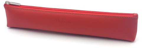 franartPiel - Funda para abanico de 23cm con cierre de cremallera - Estuche de cuero para proteger tu ventilador - Hecho a mano en Piel Ubrique (Rojo)