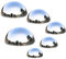 Ball anstarrt Garten Hemisphäre Kugel Spiegel poliert Hohle Kugel-Edelstahl-Reflektierendes Garten Kugel für Hausgarten-Verzierung Dekorationen 6PCS