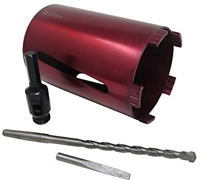 Moorcut Direct Ltd 107mm 4'' Dry Diamond Drilling Core Drill Bit Turbo Segments with Hex Arbour & Drill Bit