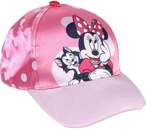 Casquette avec Visière Incurvée Minnie Mouse - Rose - 4 à 8 ans - Avec Broderies de la Collection - Casquette pour Enfants à Scratch Réglable