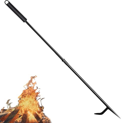 ZEECER Fire Poker for Fire Pit, Heavy Duty 34-Inch Solid Steel Fireplace Poker, Portable Removable Design Fire Pit Poker Fire Poker for Outdoor Fireplaces Solo Stove Campfires & Indoor Use
