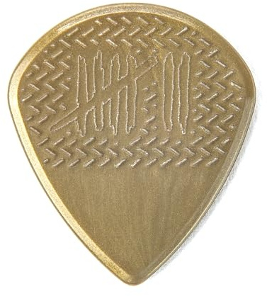 DUNLOP - 471PMT MICK THOMSON CUSTOM JAZZ III PLAYER'S PACK/6,Player's Pack da 6 plettri Max-Grip Jazz III signature di Mick Thomson, Formula Nylone Morbida e Flessibile, Colore Gold