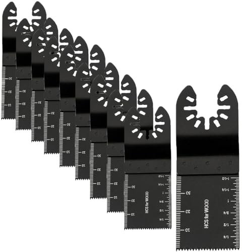 10 Pcs Multi Tool Blades Oscillating Saw Blades Universal Oscillating Quick Release Saw Blades Compatible with Dewalt, Milwaukee, Makita, Ryobi, Rockwell, Bosch