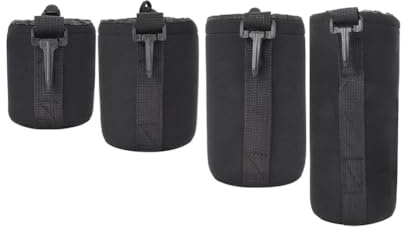 Juego de 4 Fundas para Lente de Cámara en Neopreno Universales S M L XL