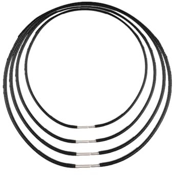 4 Stück Kunstleder Halskette,Lederkette Herren,Lederband Kette,Lederhalsband Männer,2/3mm Lederband Halskette mit Edelstahl Verschluss,Schwarz Geflochten Lederkette Lederband Armband(40/45/50/55CM )