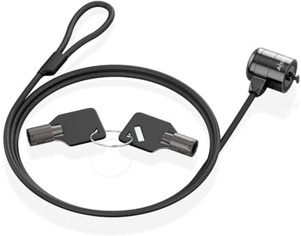 AISENS - ASLK-D40K04-BK - Cable de Seguridad con Cerradura de Llave para Ordenador, Monitor, Portatil 1.5M