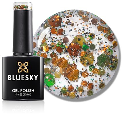 Bluesky Gel Nail Polish 10ml, Bronze Sunburst - SPZ11, Gold Gel Nail Polish for 21 Day Manicure, Professional, Salon & Home Use, Requires Curing Under LED UV Nail Lamp