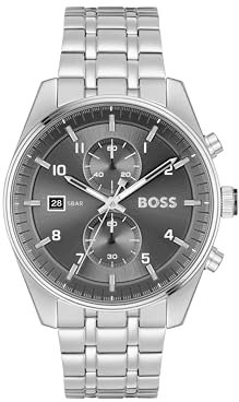 BOSS Chronograph Quarz Uhr für Herren Kollektion SKYTRAVELLER mit Edelstahlarmband Edelstahlarmband - 1514151