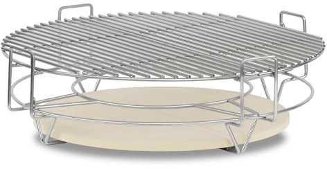BBQ-Toro Système de cuisson flexible pour barbecue Kamado Ø 52 cm | Grille de barbecue en acier inoxydable à 3 niveaux avec grille de cuisson et pierre à pizza | Accessoires Kamado | Accessoires de