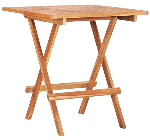 Homgoday Juego de bistró de 3 piezas plegable de madera maciza de teca, perfecto para exteriores