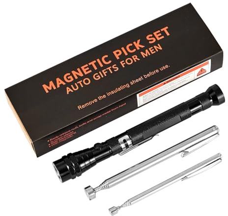 DAYSLIVES Cool Gadget Telescoping Magnetic Flashlight Tool with Extendable Magnet Pick Up Tool - Set of 3 - Gifts for Adults Men Dad Husband Father Mechanic Handyman Women