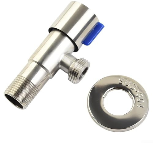 babominimer Valvola di arresto dell'acqua in acciaio inossidabile per bagno, cucina, balcone e WC con ingresso e uscita da 2, design a quarto di giro, struttura in fusione solida antiruggine, colore