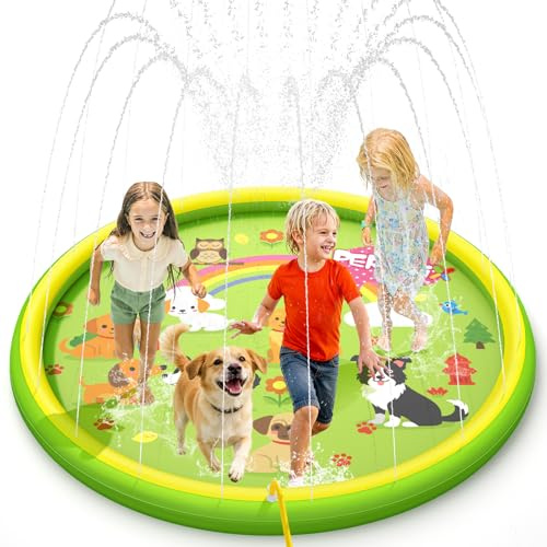 Peradix Splash dyna, sprinkler, vattenlekmatta, halkfri stänk lekmatta sommar utomhus trädgård barn leksak sprinklerpool för bebis fest utomhus