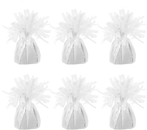 HOLIDYOYO 6 Pezzi Pesi per Palloncini di Elio Bianchi, Blocchi Peso Decorativi Riutilizzabili per Feste, Matrimoni e Compleanni, per Palloncini da Tavolo Multiuso