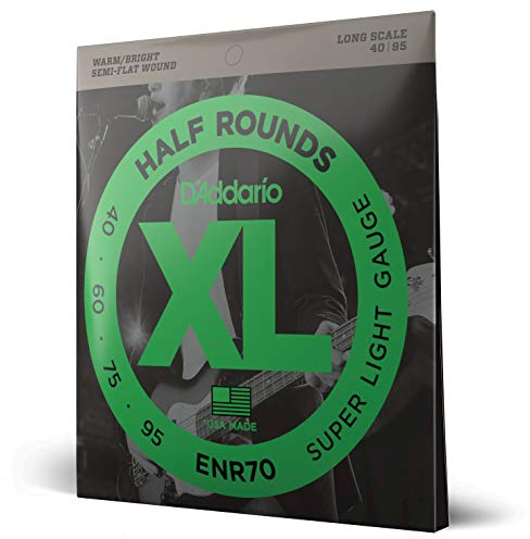 D'Addario XL halvrunda basgitarrsträngar – ENR70 – lång skala – superlätt, 40-95