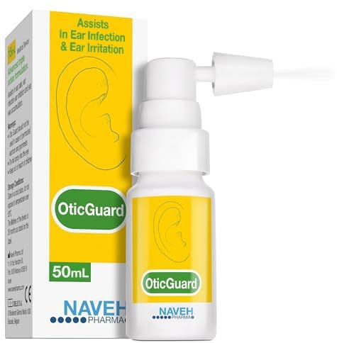 NAVEH PHARMA Otic Guard - Natural Ear Spray Drops | Organic Herbal Sweet Oil Blend 3 in 1| Itchy Ear, Swimmer's Ear, & Ear Wax Removal | Clogged Ears | 1.69 Fl Oz