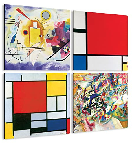 Giallobus - Quadri 4 Multi Pannello Art Board - Best Sellers - Collezione 3 - Legno MDF - 29,7x29,7 - x 4 Pezzi