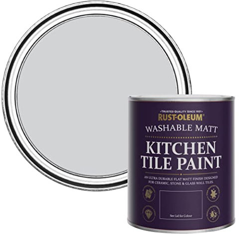 Rust-Oleum Grey water resistant Kitchen Tile Paint in Matt Finish - Lilac Rhapsody 750ml