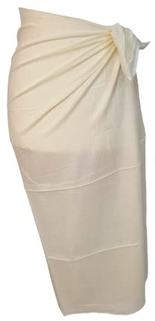 Kiran Fashion 100% Cotton Sarong Beach Cover up Light Weight Scarf wrap Summer Holiday (Cream)