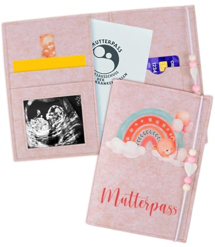 COLOFALLA Custodia per Libretto di Maternità Feltro con Elastico Custodia per Libretto di Gravidanza Regalo Futura Mamma Donna Incinta Gravidanza (D)