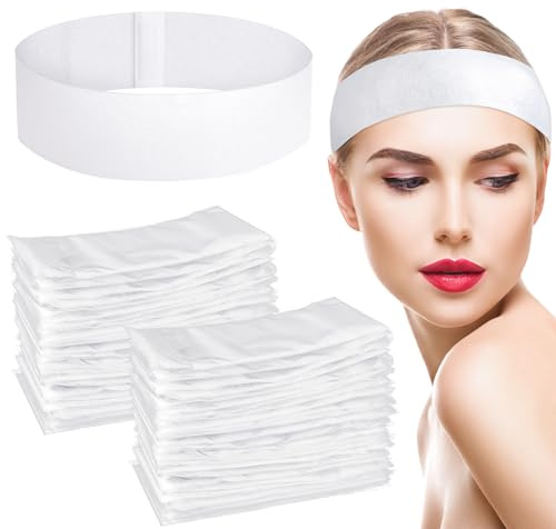 obeoby 150 Pieces Disposable Hairband for Women, Non-woven Fabric Spa Headband for Securing Hair during Facial, Makeup, Travel, Ideal for Beauty Enthusiasts, Makeup Artists, Spa-goers