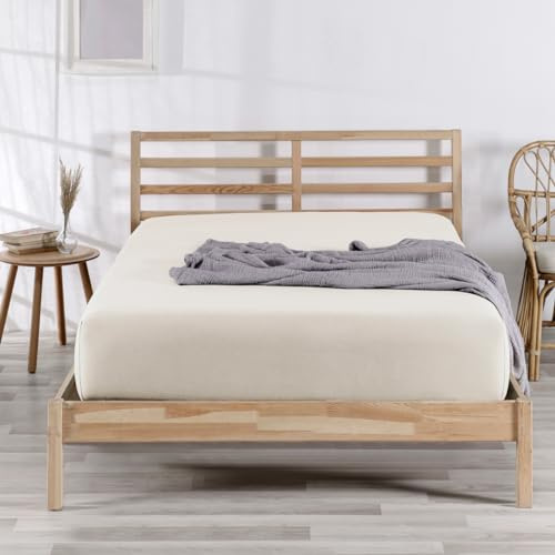 Nordqueen Spannbettlaken Baumwolle 100% Spannbetttücher Bettlaken Jersey, Matratzenhöhe bis 25 cm, (naturfarben, 120X200 cm)