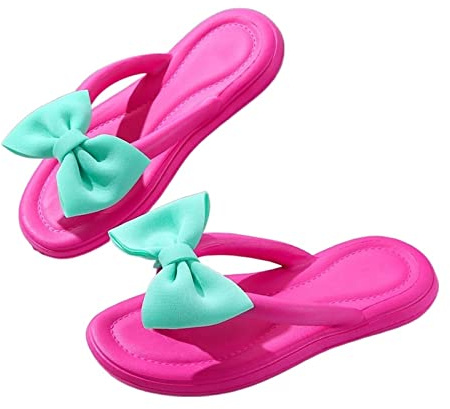 yixinzi-2024 Chanclas Pantuflas de Mujer de Fondo Grueso a la Moda con Lazo Exterior for el hogar Sandalias(Rosy,38-39)