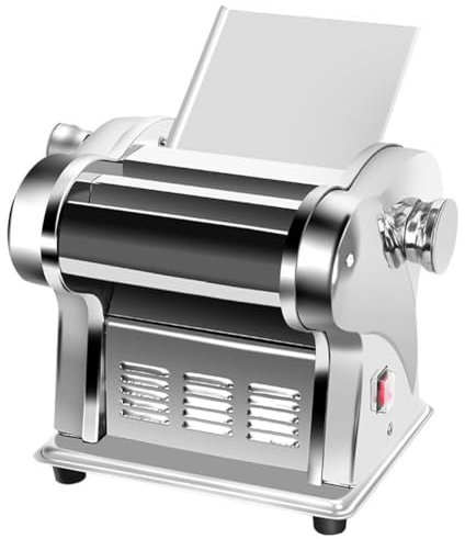 Máquina para hacer pasta eléctrica totalmente automática, cortadora de masa comercial de acero inoxidable, rodillo para albóndigas, colgador de fideos, máquina cortadora de fideos con rodillo de masa