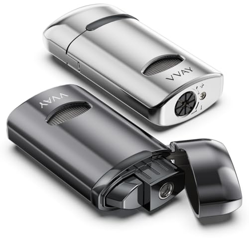 2 Pcs, VVAY Mechero Jet Flame de Gas Recargable - Sin Gas Incluido
