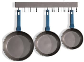 DESSINO Sartenes Modernas y Antiadherentes,Juego de 3 piezas,Fabricadas con Aluminio Forjado,Set de Sartenes de 20,24,28 cm de Diámetro,Agarre Ergonómico Soft Touch (Azul mate)