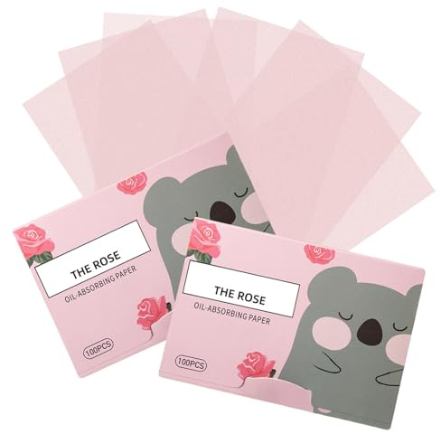 BOROLA Oil Blotting Paper for Face 200 Sheets, Soft Absorbing Pads for Face Shine Control, Portable Oil Absorbing Tissues for All Skin Types, Compact Beauty Accessory for Men & Women(Pink)