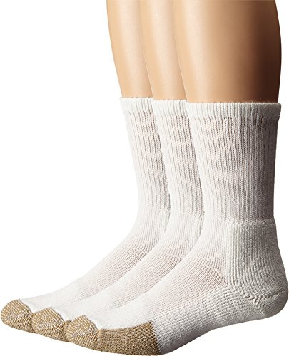 Thorlos Tennis Crew Thick Cushion 3-Pair Pack White LG (US Men's Shoe 9-12.5, Women's Shoe 10-13)