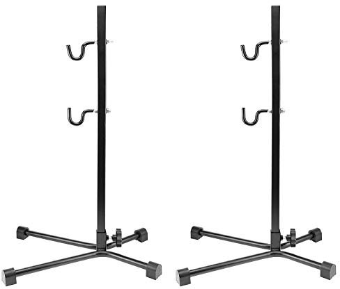2x WELLGRO® Fahrradständer - Stahl, schwarz, sicherer Stand, Haken mit Kunststoffummantelung