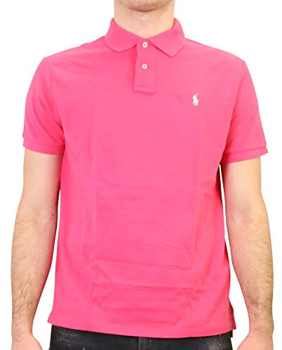 Ralph Lauren Polo pour homme Custom-Slim-Fit Rose L, Rose vif, L