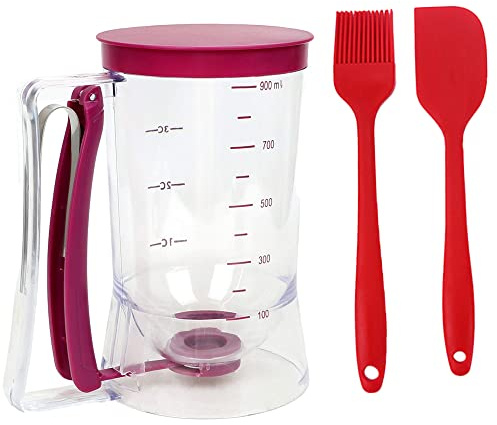 ZLMC Pancake Batter Dispenser Tool, Perfect Baking Tools for Cakes, Pancakes, Waffles, Muffins or Crepe, Kitchen Gadgets, Baking Supplies with Measurement Labels