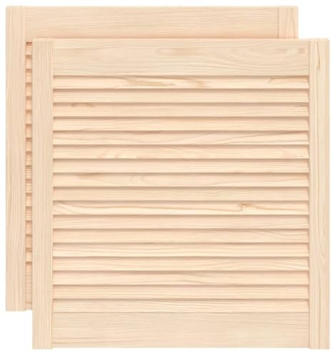 vidaXL Portes d'Armoire à Persiennes 2 pcs, Portes de Placard à Chaussures, Panneaux de Radiateur, Décoration d'Intérieur, Bois de Pin Massif