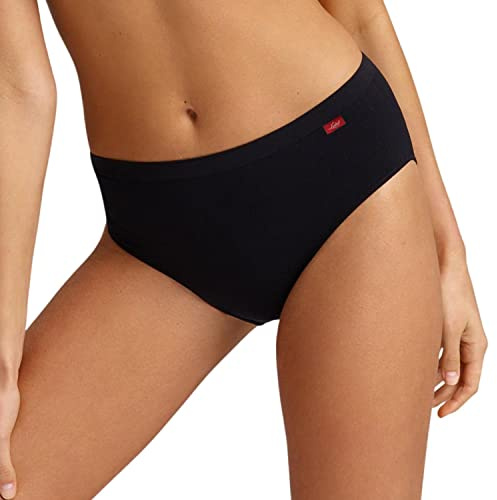 Kvinnors Intimitaly Set 6 Trosor Bomull Hög Midja Underbyxor Kvinnors Bomull Anatomiska Allergiska Midi, 6 Svarta, 3XL